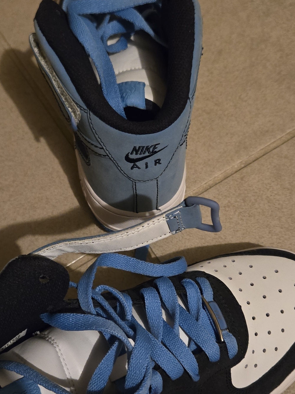 Nike Air Force 1 Mid '07 Obsidian/University Blue-White Youth Shoes - Picture 4 of 8